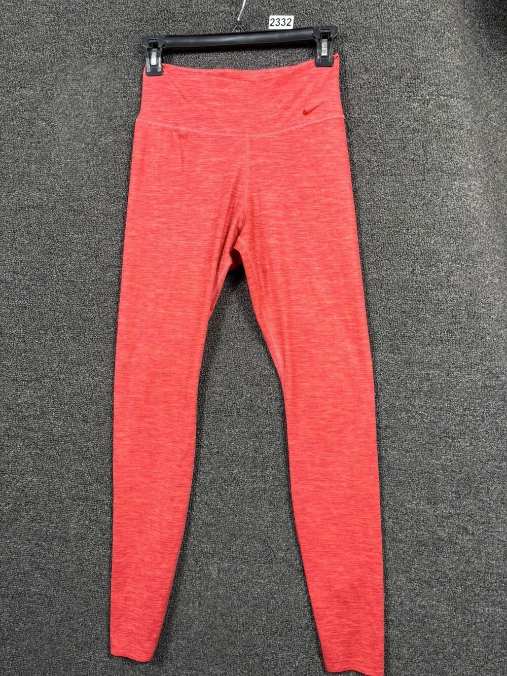 Nike Dri-Fit One Luxe Heathered Leggings Womens Size S Maroon Mid Rise